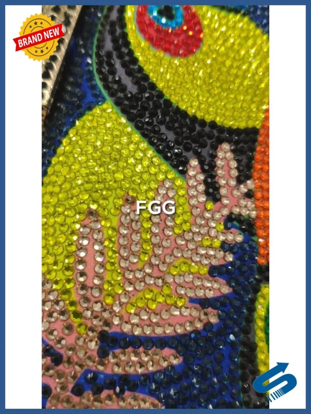Toucan Crystal Clutch Purses Evening Minaudiere Handbag Satin Rhinestone